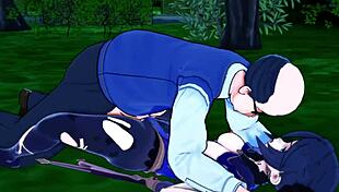 mona from genshin impact loses virginity in sex park