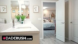 Dadcrush - pretty big-titted teen blondie pranks stepfather with deepthroat fun. She loves fingering and cunilingus tricks!