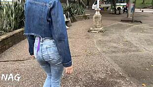 Jade Mercury Teases Guy For Public Outdoor Fuck