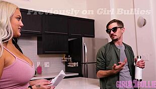 Femdom sits on face, gives handjob