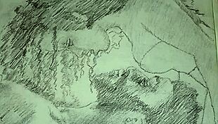 couple doing foreplay in lingerie sketch 😍