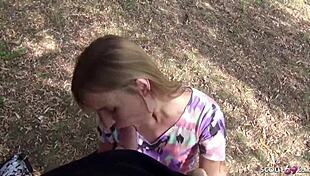 German Scout - Teen 18+Y Approached Spontaneously In Park And Fucked For Money