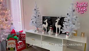 Stepmom gives neighbor blowjob and missionary fuck as christmas gift