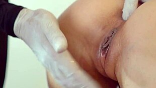 Japanese wife bent over in doggystyle fucking, cum on ass uncensored