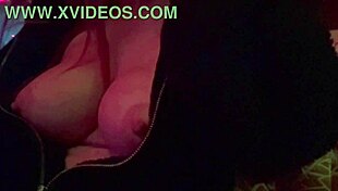 I flash my big tits in public