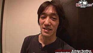 Petite Asian teen 18+ tries her first wild gangbang