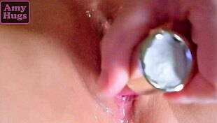 Shaved Pussy Masturbation With His Cum