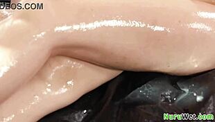 Brad Sterling Pounds Charlotte Sins's Bald Pink Pussy During Wet Nuru Massage