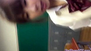 asian babe in uniform rubs her carpet solo on hidden cam, high definition voyeur style 😏