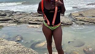 Big black dick contractor fucks Mercedes from beach to bathroom 😈