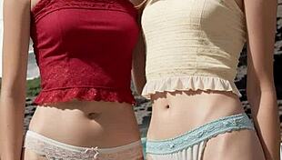 Cute Lesbians Pose in Underwear