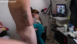 Wife's face covered in cum from sex toy