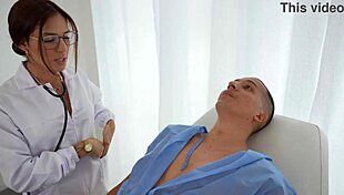 Doctor Ashley Sanz cures pain with hard doggystyle pounding until relief.