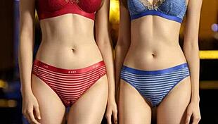 Cute Lesbians Pose in Underwear