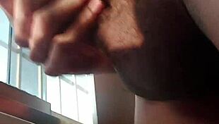 Hot guy jerks in public 😏