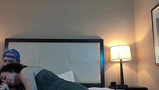 petite woman sucks big cock deepthroat style, young and eager