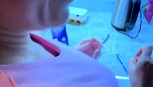 sexy alice giving blowjob to her boyfriend in kitchen and took huge cumload in mouth