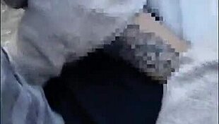 hot whore receives creampie and spanks outdoors