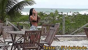 African Brunette With Big Ass Gets Blowjob And Ass Fucking On The Brazilian Beach.