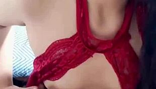 No insertion but lucky subscriber gets cum on tits. Sexy POV handjob.