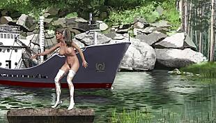 Blonde Framboise plays with Erands' small tits in intimate scene