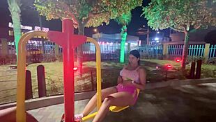 hey, banging a stranger with big tits in public?