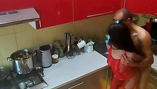 Hidden Cam In Kitchen Captures Rough Milf Scenes!