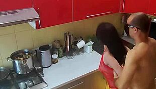Hidden Cam In Kitchen Captures Rough Milf Scenes!