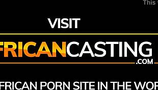 African hottie gets face painted white