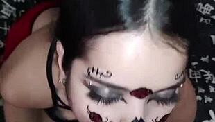 wellington prado gets deep blowjob on veiny big cock and cums on face - full on red