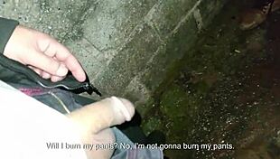 couple pees and fucks behind the church