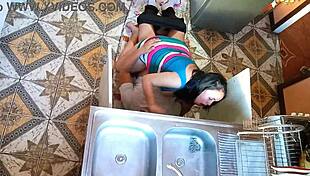 I watch unfaithful wife fuck plumber. Rough in kitchen! 😳