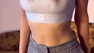 Cute Petite Teen 18+ Teases With Striptease And Masturbation