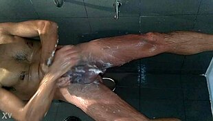 Suggestive Shower Bathing With Shaved Cock And Hairless Body
