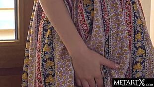 stacked babe mila azul rubs her big natural tits and hot pussy with orgasm brunette bent over perfect body boobs nipples young 18+ solo