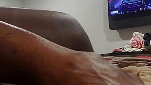 Horny guy jacks off to his own porn