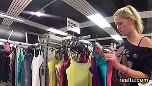 Charming czech cutie screwed in shopping centre pov