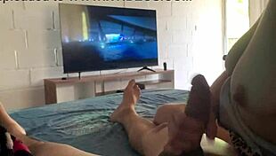 Can't focus on movie with stepsister's sexy bikini at beach house