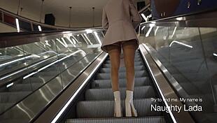 just a coat on my naked body, flashing in public on the train