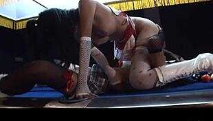 Lesbian Girls Mintra And Sherri Fuck Hard With Sex Toy On Pool Table