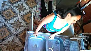 I watch unfaithful wife fuck plumber. Rough in kitchen! 😳