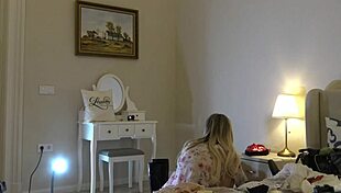 Big tits raver girl gives handjob backstage!