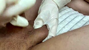 My Step Sister Gives A Handjob In Latex Gloves With Oil. It's So Kinky And Homemade.