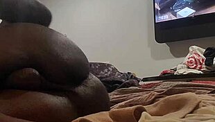 Horny guy jacks off to his own porn