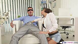 Blindfolded bisexual jock sucked before anal