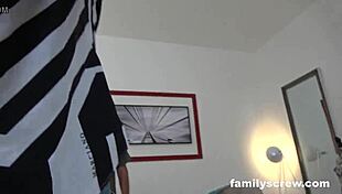 Slutty maid hired to fuck the family and wank grandpa 😈