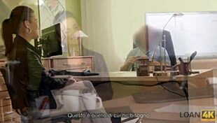 brunette teen fingering in office casting for sex cash