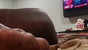 Horny guy jacks off to his own porn