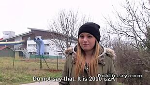 brunette euro babe bangs big cock in public outdoor pov 😏