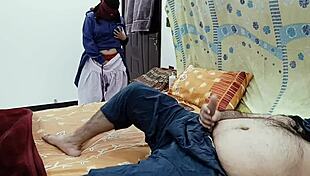 Desi school girl watches stepfather masturbate before joining him in intimate moment